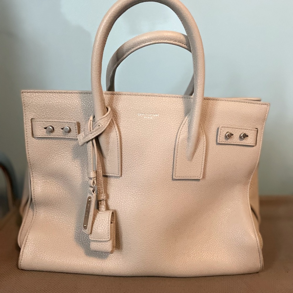 Saint Laurent Small Sac du jour bag in light grey